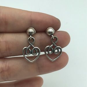 James Avery Scroll Heart Earrings